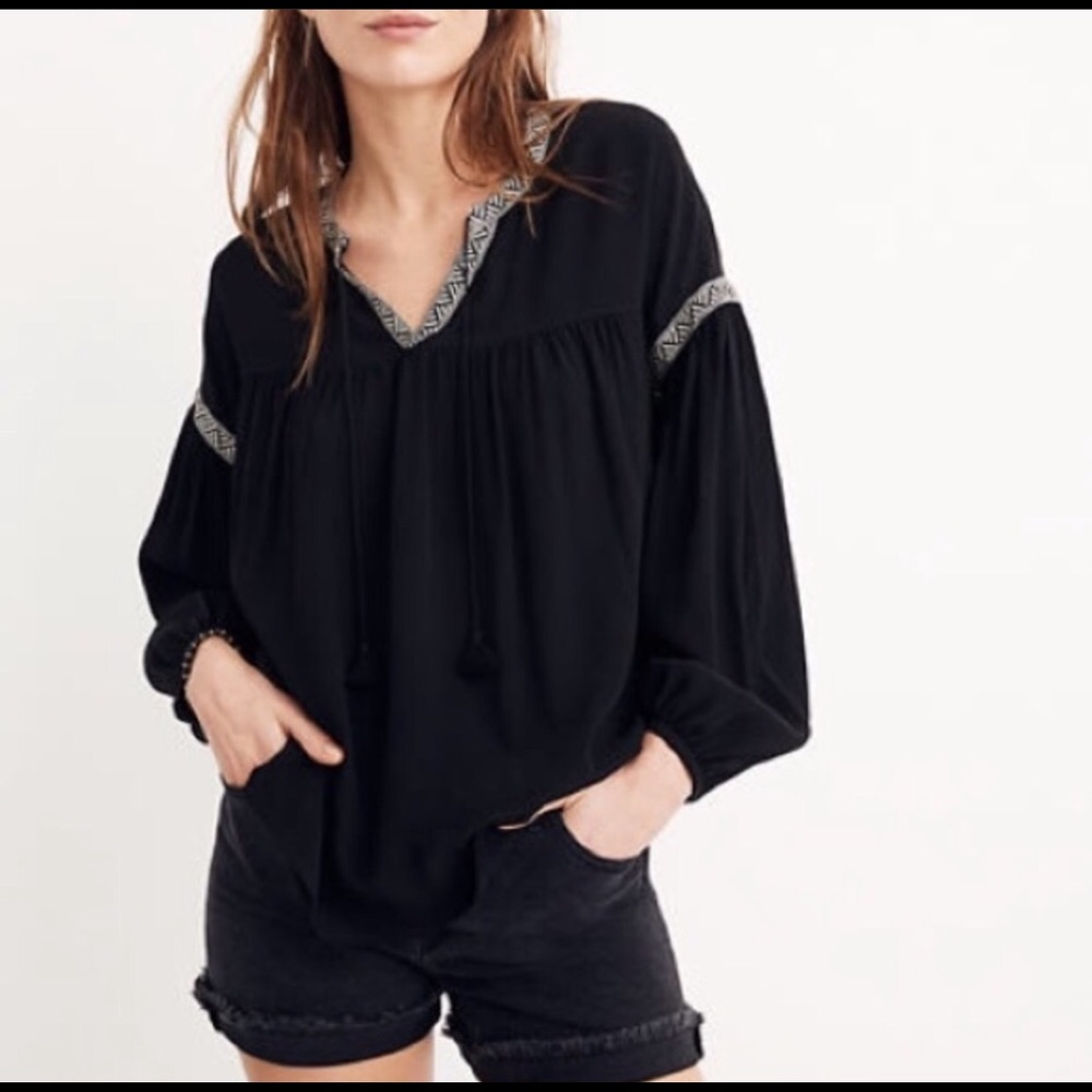 MADEWELL peasant top boho long sleeve